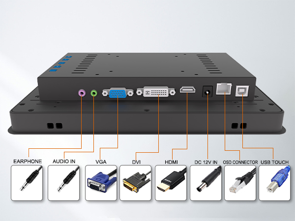 10.1-inch industrial capacitive touch display with HDMI VGA