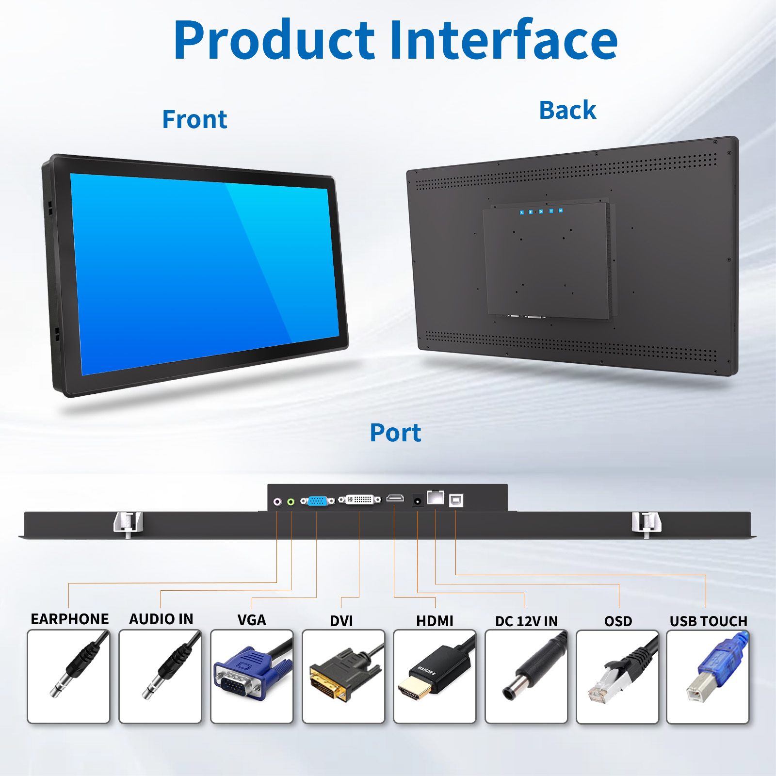 23.8" Industrial PCAP Touch Monitor(3K Series)